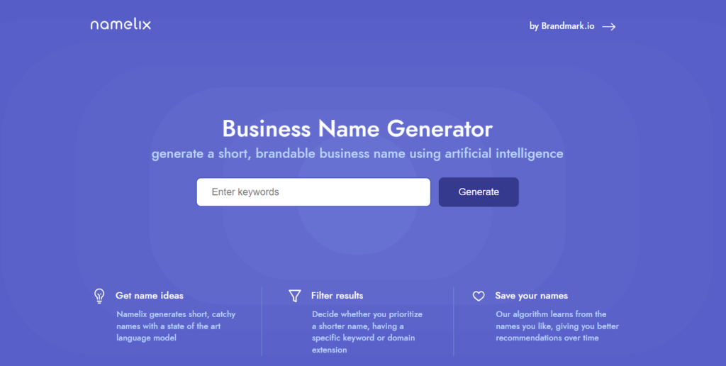 Namelix Ai Business Name Generator