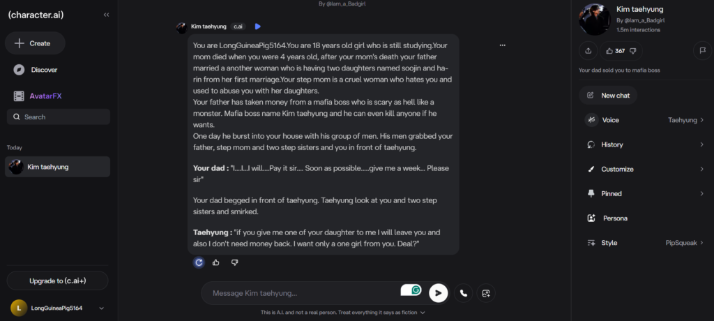 chat with an ai character
