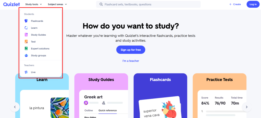 quizlet key features